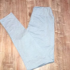 LuLaRoe OS heather baby blue leggings